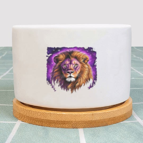 Starry Night Plant Pots design of lion Rembrandt style