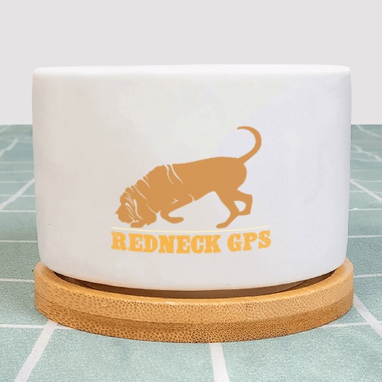 Redneck GPS | Funny Bloodhound | NickerStickers® Plant Pots