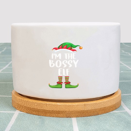 I'm The Bossy Elf Plant Pots Matching Family Christmas