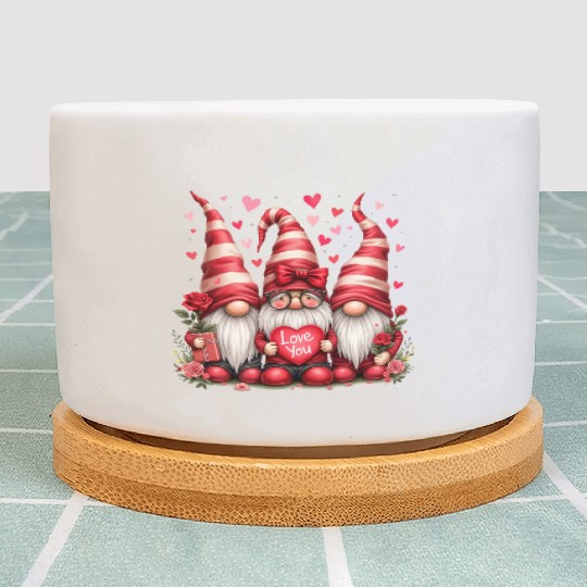 Gnomes Valentines Revelin, Valentine Retro Plant Pots