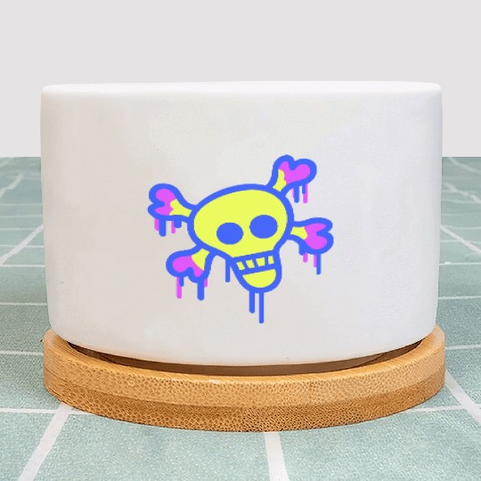 Pirate Skull and Bones Skeleton Graffiti Drops Fun Plant Pots
