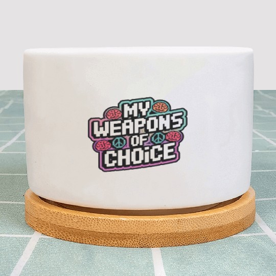 My Weapons of Choice KickBump ‎Youth Adult Funny Plant Pots