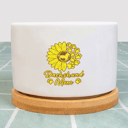 Dachshund Mom Dog Mom Dog Lover Sunflower Plant Pots