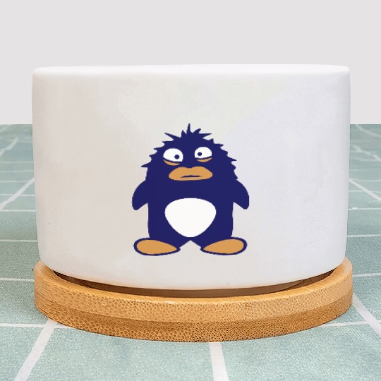 Cute Penguin Stupid Crazy Funny Weird Comic Look Plant Pots