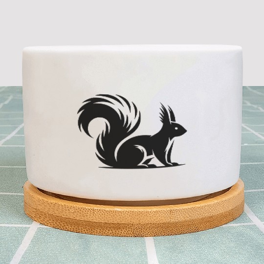 Wild Cute Squirrel Children Drawing Plant Pots