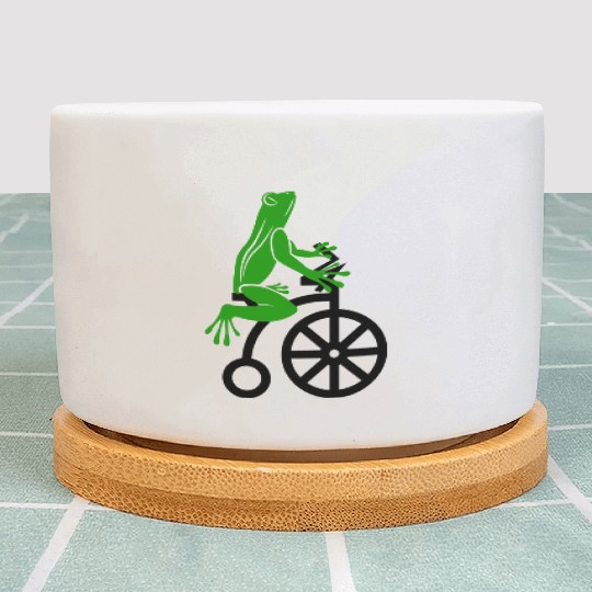 frog bicycle Plant Pots