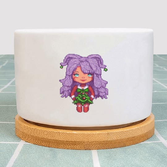 Christmas girl purple hair Plant Pots