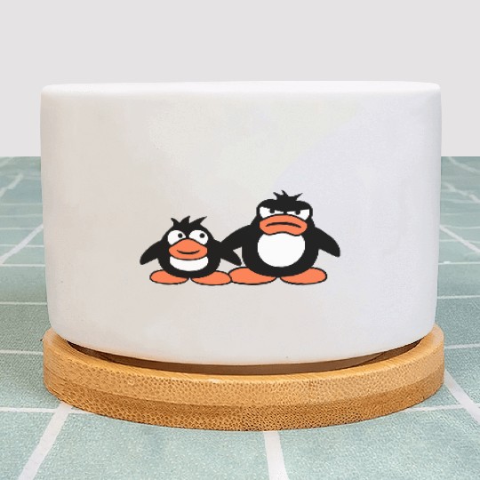 Penguin Two Friends 2 Team Big Brother Angry Crew Plant Pots