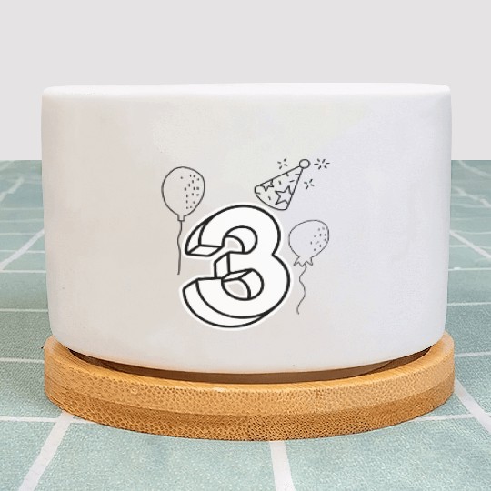 Coloring Plant Pots: Number 3 – Creative Birthday Fun