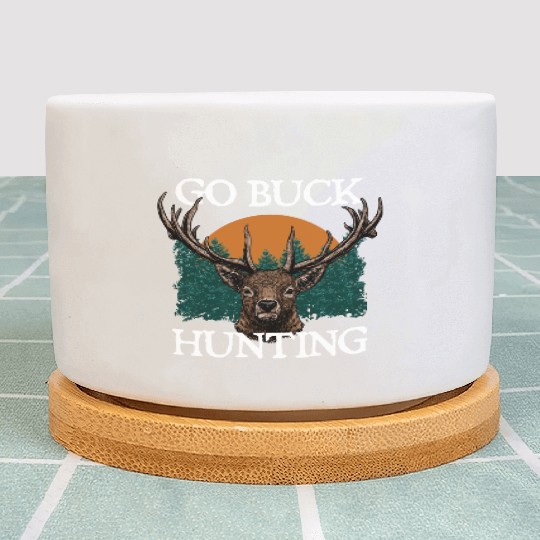 Go Buck Hunting Deer Hunter Elk Animal Shooting Plant Pots