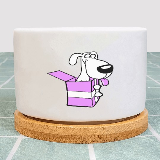 Dog Pet Gift Box Funny Crazy Surprise Fun Puppy Plant Pots