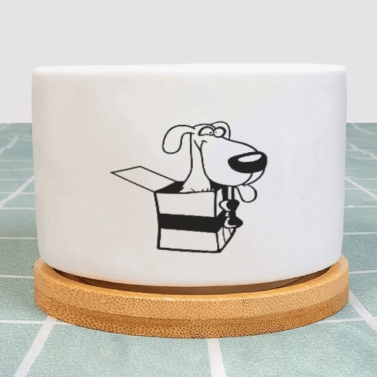 Dog Pet Gift Box Funny Crazy Surprise Fun Puppy Plant Pots