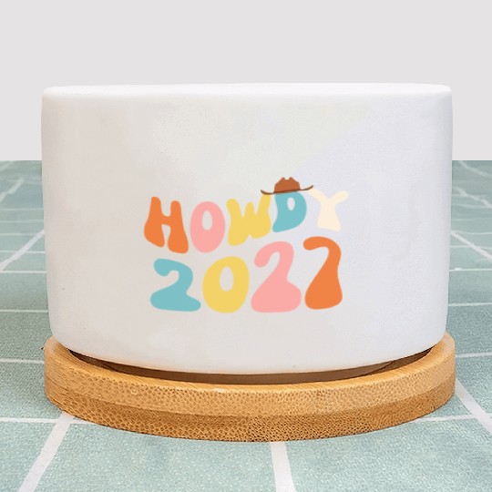 Howdy 2027 funny 2027 NYE Groovy Plant Pots
