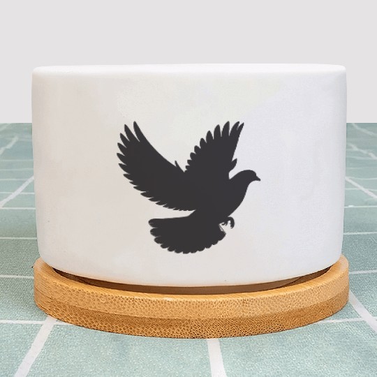 Peaceful Dove in Flight - Silhouette Style Plant Pots