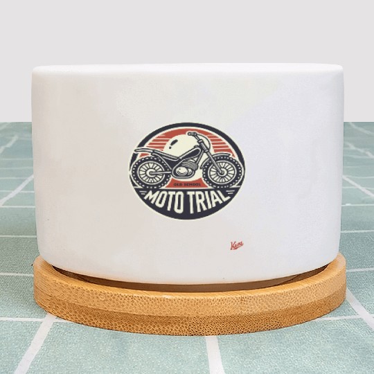 Old School Moto Trial Plant Pots