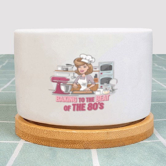 Baking to the Beat of the 80s Retro Music Baker Plant Pots