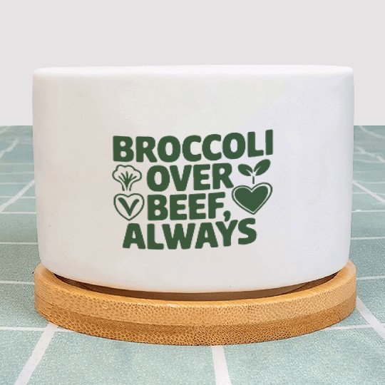 Funny Vegan Gift Bio Nature Green Broccoli Plant Pots