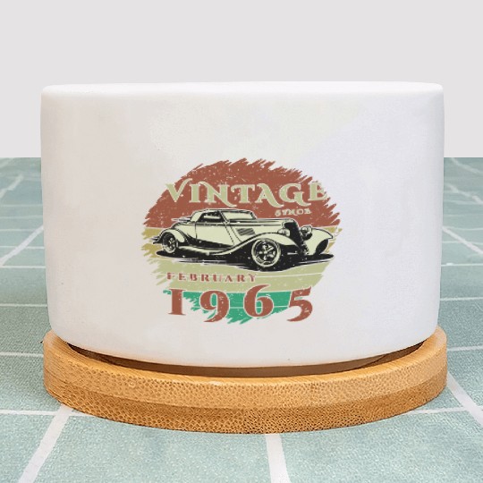 60th birthday Classic Car - Vintage since 02/1965 Plant Pots