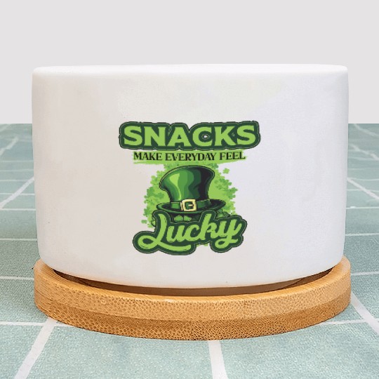 Snacks Make Everyday Feel Lucky St Patricks Day Plant Pots