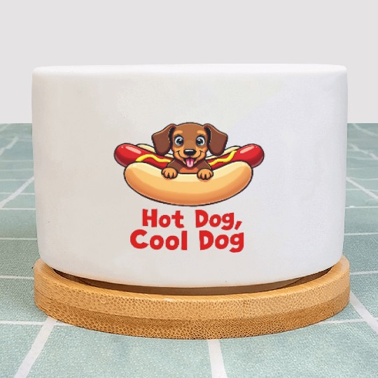 Funny Hot Dog Dachshund Plant Pots