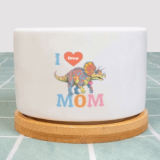 Ceratopsian Mom, gifts for mummy Plant Pots