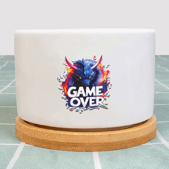 Game Over - Dragon Art - Graffiti Style - Gamer Sl Plant Pots
