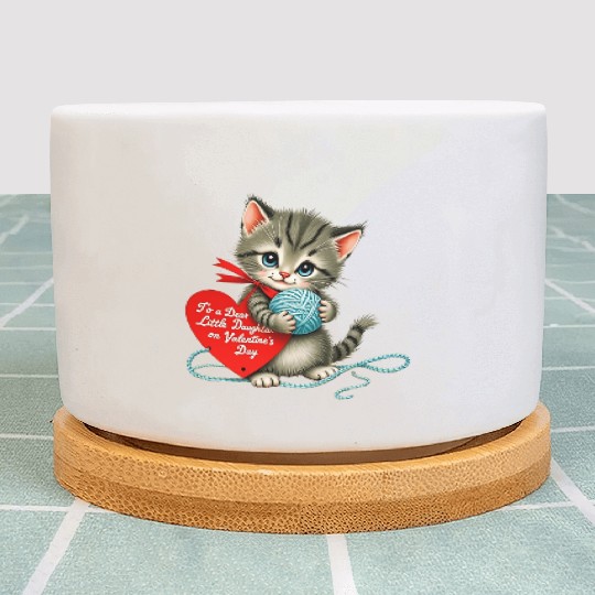 Kitten To a Dear Valentine s Day Card Plant Pots