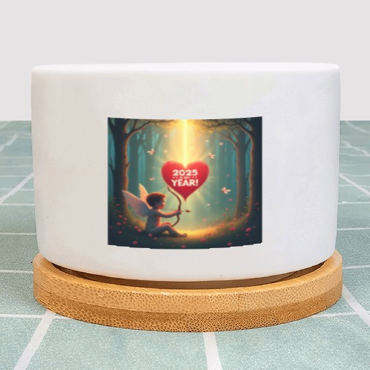 Cupid with heart and arrow 2025 is my year Plant Pots