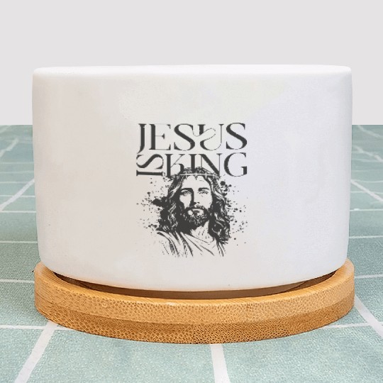 Embrace the reign of Jesus with our Jesus is King Plant Pots