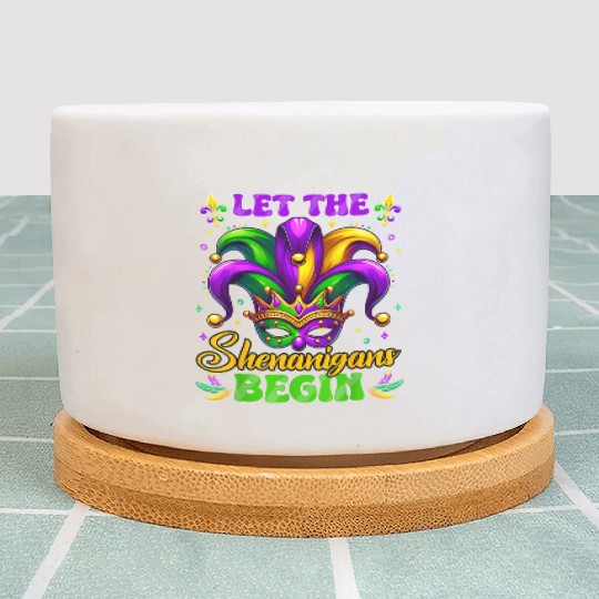 Let the Shenanigans Begin Mardi Gras Design Plant Pots