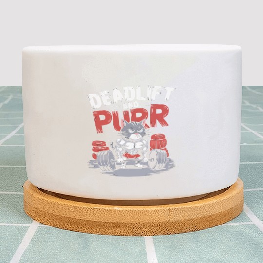 Bodybuilding Cat Fitness Workout Gym Instructor Plant Pots