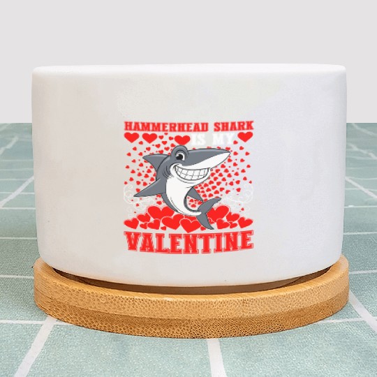 Funny Hammerhead Shark Is My Valentine Shark Plant Pots