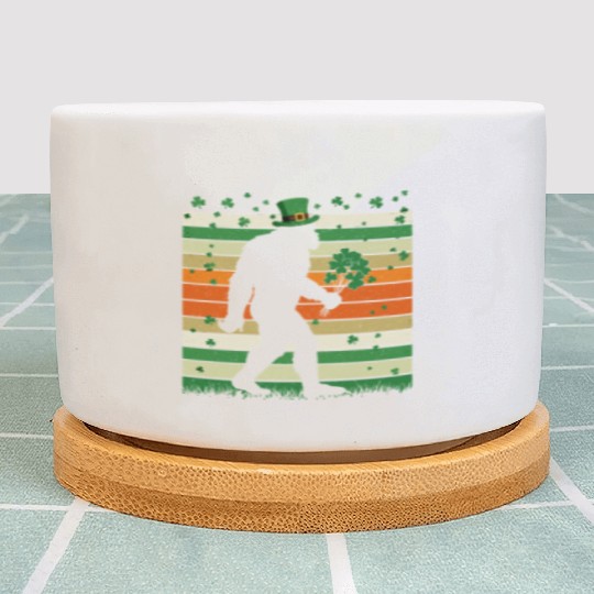 St Patricks Day Irish Sasquatch Shamrock Bigfoot Plant Pots