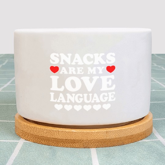 Snacks Are My Love Language Funny Valentines Day Plant Pots