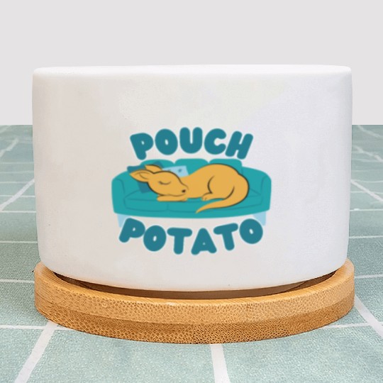 Pouch Potato Funny Cute Sleepy Kangaroo Plant Pots