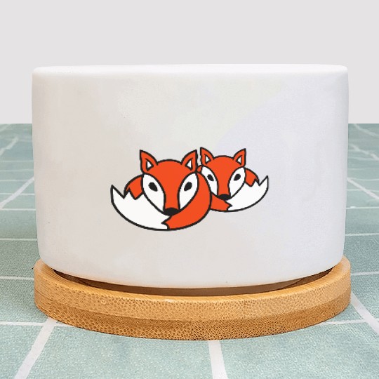 2 Foxes Friends Red Fox Two Wild Animals Team Crew Plant Pots