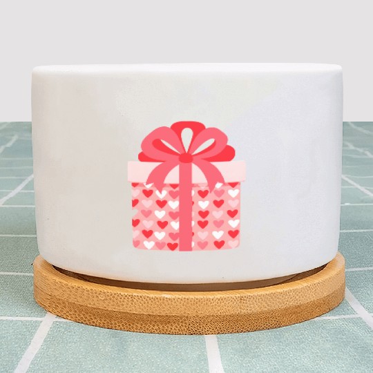 Hearts Gift Box Pattern Design Plant Pots