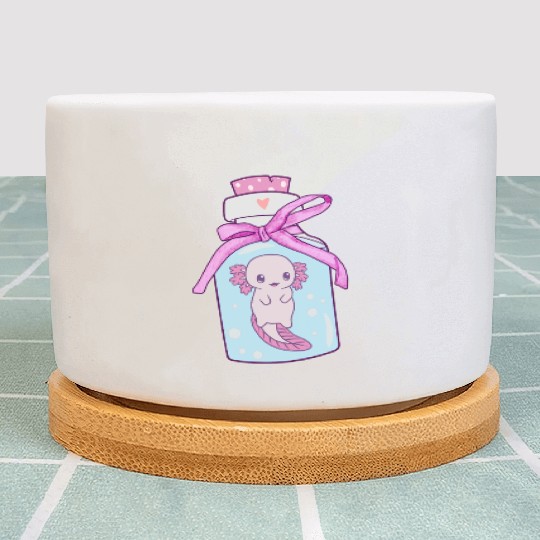 Funny Axolotl in a Bottle Plant Pots