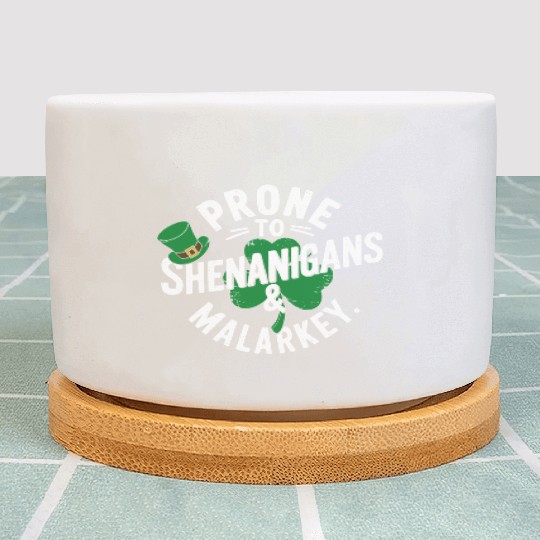 Prone To Shenanigans & Malarkey Shamrock St Patric Plant Pots