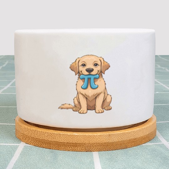 Pi Day Dog With Pi Symbol Math Nerd Plant Pots