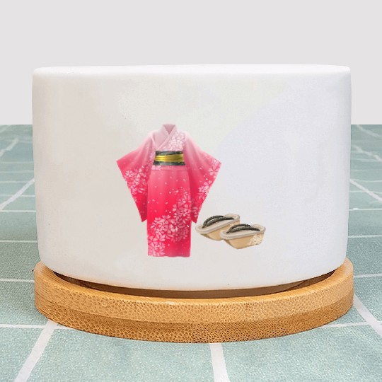 Elegant Japanese Kimono Plant Pots