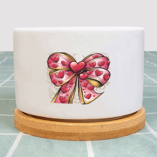 Valentine day Heart Coquette bow Bowtiful Arrangem Plant Pots