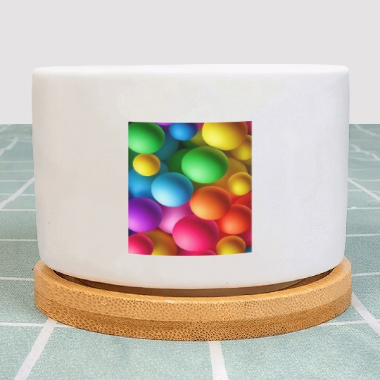 Vibrant Multi Colored Spheres Plant Pots