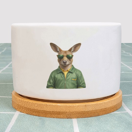 Green and Gold Kangaroo 3 Plant Pots