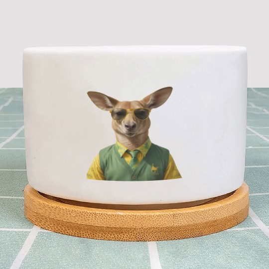 Green and Gold Kangaroo 6 Plant Pots