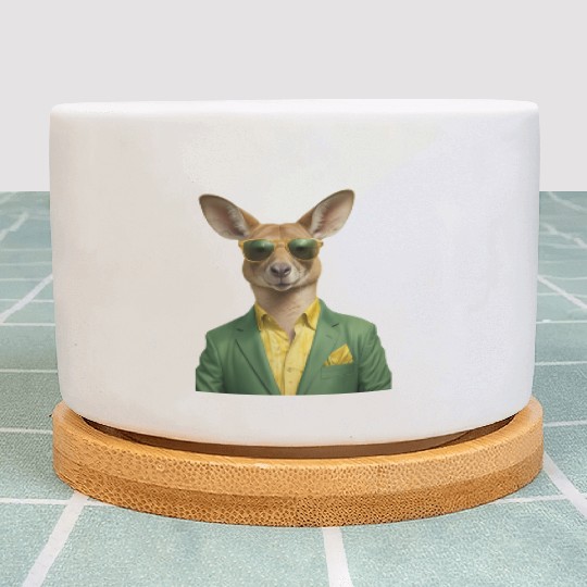 Green and Gold Kangaroo 7 Plant Pots