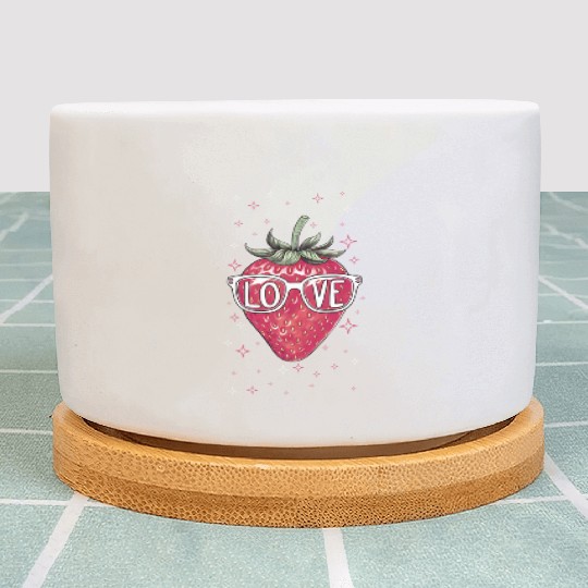 Cool Strawberry Love Print | Valentine Hipster Des Plant Pots