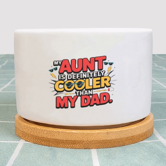 Fun Cool Aunt vs Dad Plant Pots Design – Bold