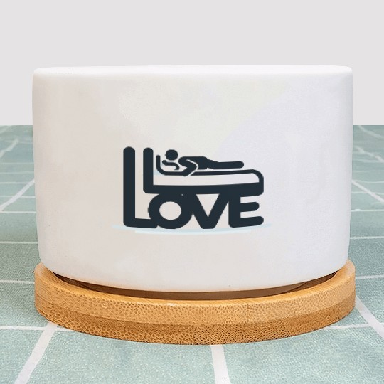 3D Love Typography with Creative Design Plant Pots