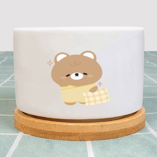 Sleepy Brown Bear Plant Pots